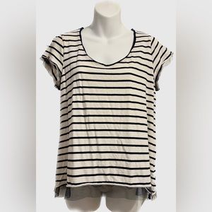Pilcro navy blue striped top from Anthropologie